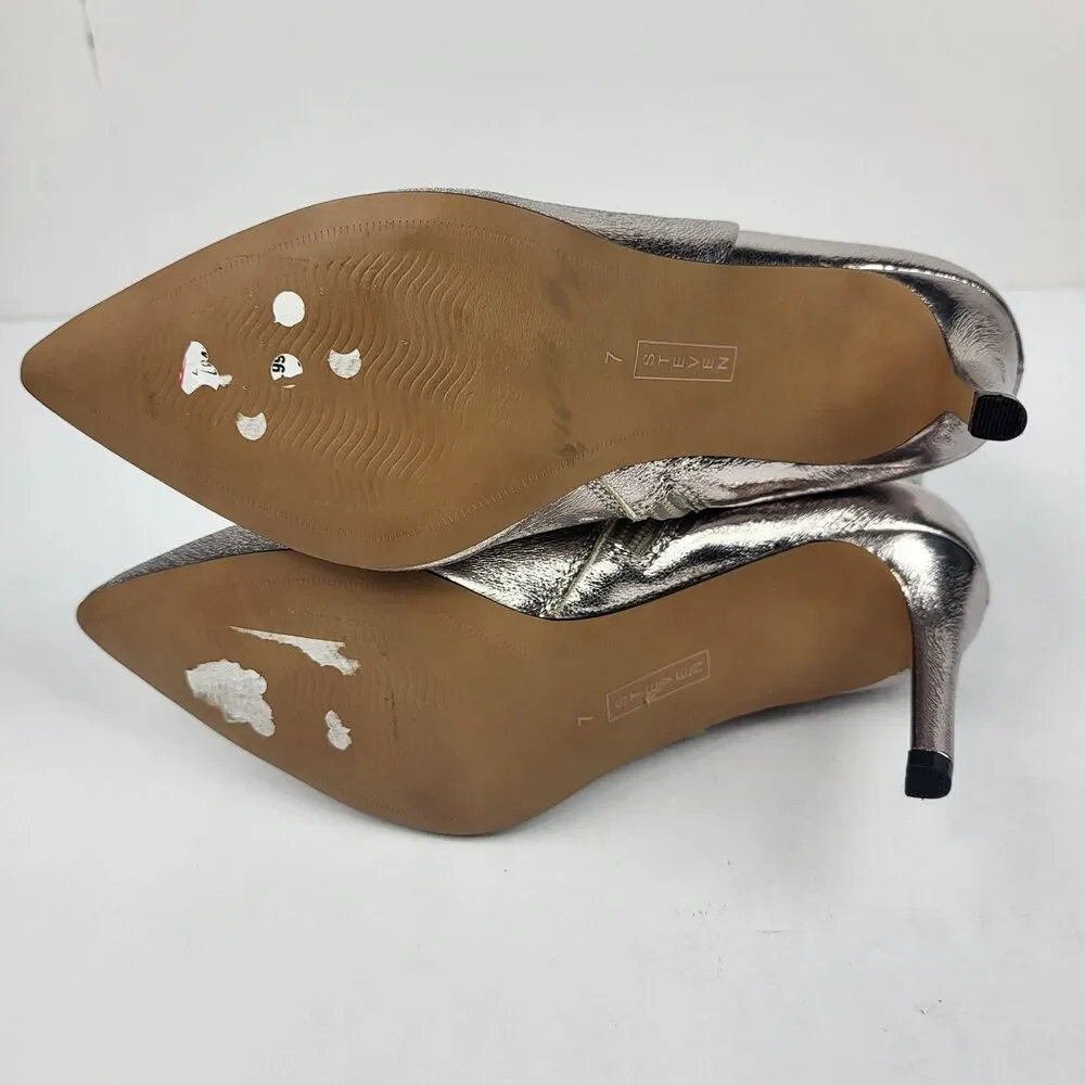 Steven New York Lizziey Ankle Boots Size 7M Silver Pointed Toe